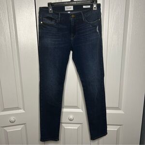 Frame Denim Women’s Blue Skinny Le Garçon Jeans in Azure Size 27 Stretch Pockets